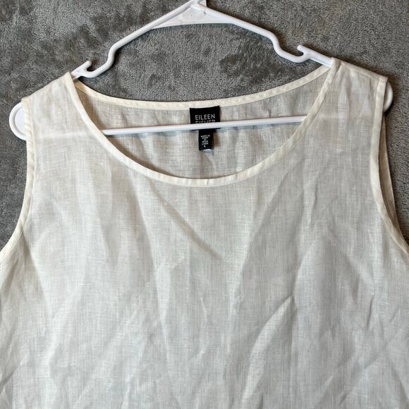 Eileen Fisher 100% Irish Linen Tank Top White Size Large Lagenlook Minimalist - Picture 7 of 7
